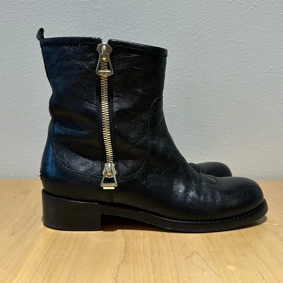 Jimmy Choo Moto Boots, Black Leather, Women'sEU 39